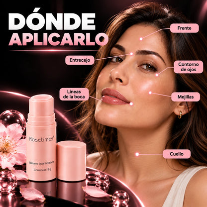 Zonas donde aplicar el bálsamo: frente, entrecejo, contorno de ojos, mejillas, líneas de la boca y cuello